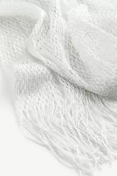 Блестящий сетчатый шарф H&M, белый