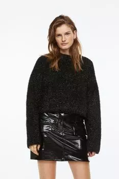 Блестящий свитер H&M, черный