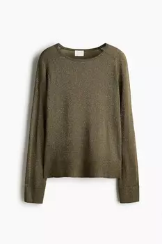 Блестящий свитер H&M, зеленый