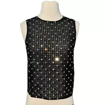 Блестящий топ черного цвета endless rose