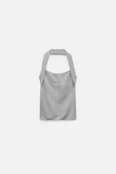 Блестящий топ-холтер ZARA, серебряный