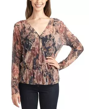 Блестящий топ с баской и завязками на спине для подростков с принтом BCX, мультиколор