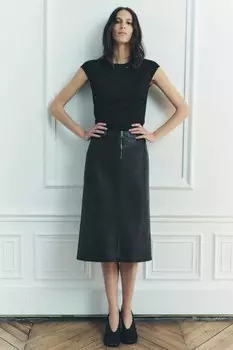 Блестящий топ ZARA, серебряный