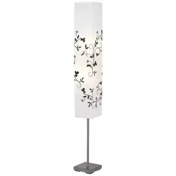 Блестящий торшер «Нерва», 2 лампочки, лампочка Е14 | без лампочки, высота 145 см, E14 макс. 40 Вт, металл/рисовая бумага, ножной переключатель Brilliant, цвет wei / grauer Zweig