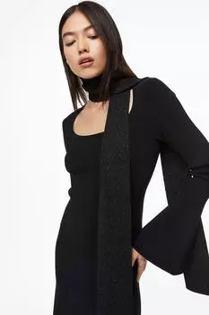 Блестящий вязаный шарф H&amp;M, черный