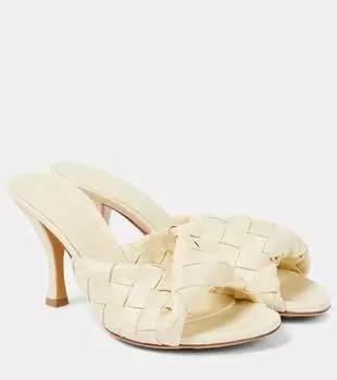 Блинк 80 кожаные мюли Bottega Veneta, Sea Salt