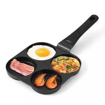 Блинная сковорода для жарки яиц 19 см с покрытием, 4 формы для яиц 9 см для формы для блинов, блинная сковорода, блинная индукционная сковорода для всех типов плит Homelux