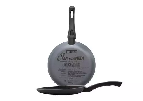 Блинная сковорода Kelomat 25см из нержавеющей стали с антипригарным покрытием фиолетово-серого цвета Riess