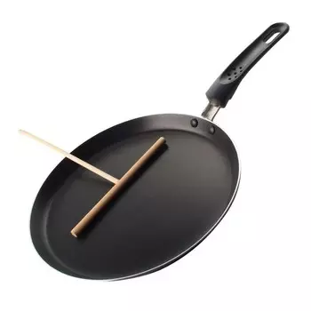 Блинница Fackelmann с распределителем 25 см, для очень тонких блинов, блинная форма, с распределителем, блинница практически для всех типов плит (цвет: черный/коричневый), количество: 1 шт