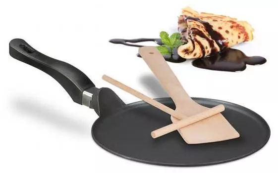 Блинница с принадлежностями Relaxdays, черный