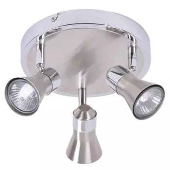 Блистательный спот Рондель Санни | Потолочный точечный светильник с 3 пламенами | металл | железо/хром | Головки поворотные | 3x GU10 макс. 7 Вт BRILLIANT, серебро