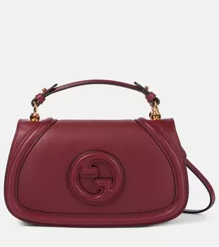 Блоди маленькая кожаная сумка-тоут Gucci, Rosso Ancora