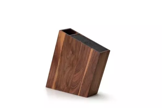 Блок для ножей Continenta 'Блок для ножей с гибкой вставкой и скошенным контейнером для посуды, орех - древесина ореха'