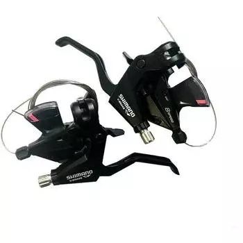 Блок переключения и тормоза (для плоского руля) Shimano ST-M310-8R2, черный / черный / черный
