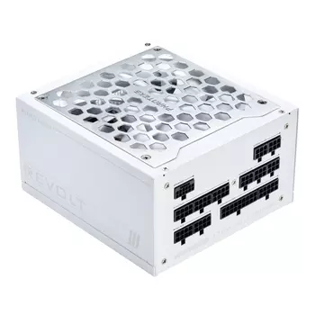 Блок питания Phanteks Revolt 1200W Platinum, 1200 Вт, без кабелей, белый