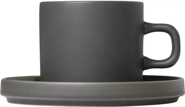 BLOMUS Чашка "ПИЛАР", (набор, 4 шт.), для кофе, 4 шт 8х7 см, 200мл, темно-серый