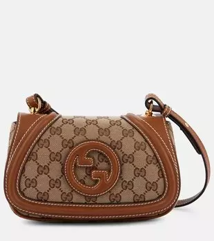 Blondie GG мини-сумка через плечо из ткани Gucci, Beige Ebony/Sundial