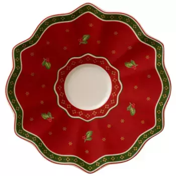 Блюдце для кофейной чашки Au lait Christmas Toy's Delight Villeroy & Boch, красный