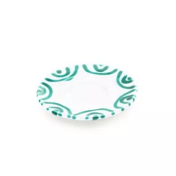 Блюдце для мокко/эспрессо Green Flamed Gourmet d: 11 см Gmundner Keramik, белый/зеленый