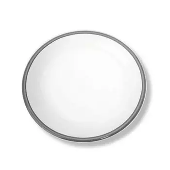 Блюдце для мокко с серым краем без бортика Classic 11 см Gmundner Keramik, белый/серый