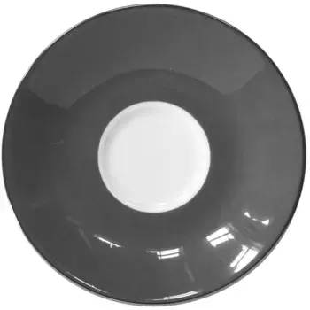 Блюдце Финка «Моменты», (набор, 4 шт.), фарфор с платиновым ободком Fink, серый/белый