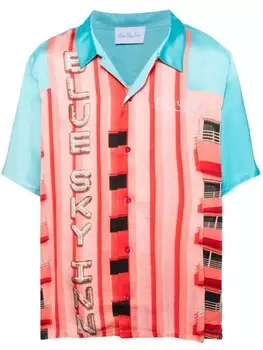 BLUE SKY INN атласная рубашка с принтом Inn Sign, красный