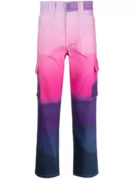 BLUE SKY INN прямые брюки с эффектом градиента, розовый