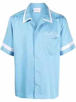 BLUE SKY INN рубашка с контрастной отделкой и вышитым логотипом, синий