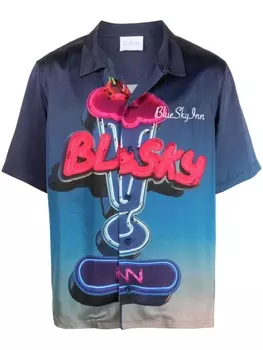 BLUE SKY INN рубашка с короткими рукавами и логотипом, синий