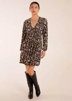 Blue Vanilla Мини-платье со сборками и эластичными рукавами