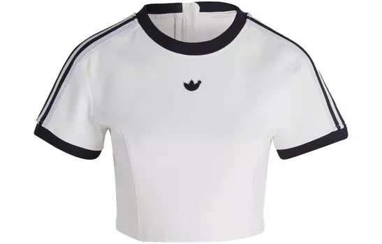 BLUE VERSION CROP TEE Укороченный топ женский белый Adidas Originals