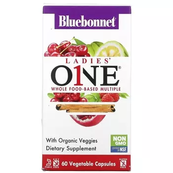 Bluebonnet Nutrition Ladies 'ONE цельнопищевой комплекс 60 растительных капсул