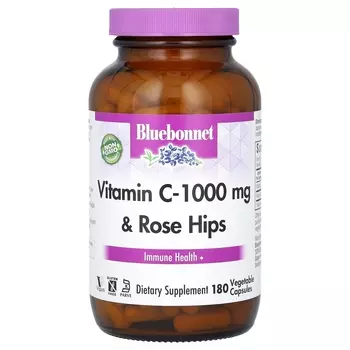 Bluebonnet Nutrition витамин С с шиповником 1000 мг 180 растительных капсул