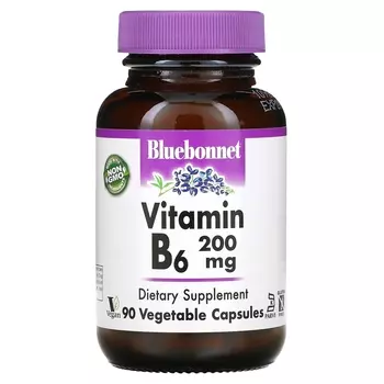 Bluebonnet Nutrition витамин В6 200 мг, 90 растительных капсул