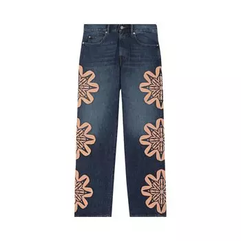 BLUEMARBLE Джинсовые брюки Bootcut с вышивкой, цвет Синий синий