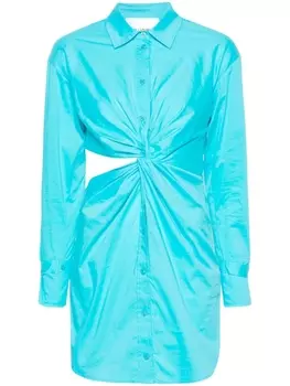 Blugirl платье-рубашка мини с перекрученной деталью, синий