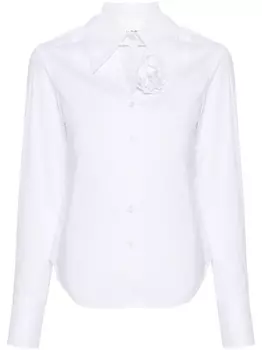 Blugirl поплиновая рубашка с цветочным декором, белый