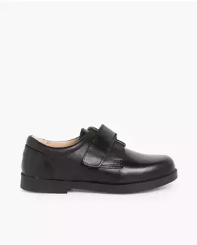 Блюхеры кожаные для мальчика с клейкой лентой Pisamonas, черный