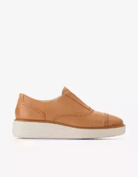 Блюхеры женские на платформе из кожи Cole Haan, коричневый