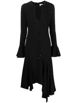 Blumarine асимметричное платье с люверсами, черный