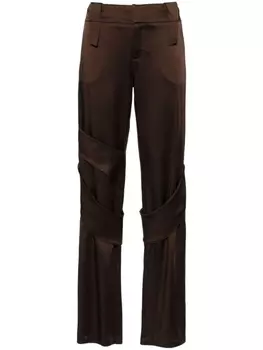 Blumarine атласные брюки карго широкого кроя, коричневый