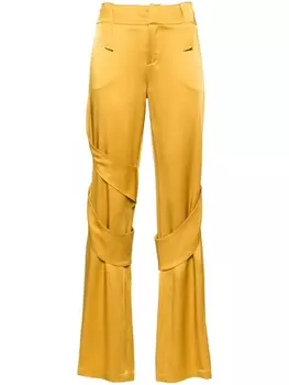 Blumarine атласные брюки карго широкого кроя, желтый