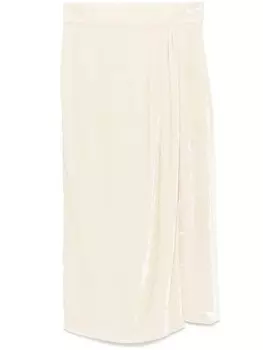 Blumarine бархатная юбка миди, белый