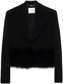 Blumarine блейзер с перьями, черный