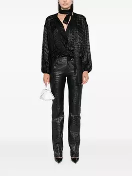 Blumarine блузка крест-накрест деворе, черный