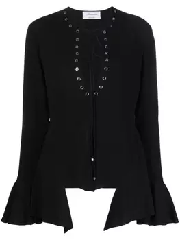 Blumarine блузка с люверсами, черный
