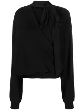 Blumarine блузка с запахом и шарфом, черный