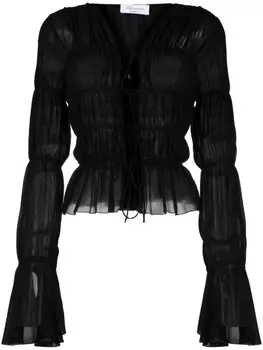 Blumarine блузка со сборками, черный