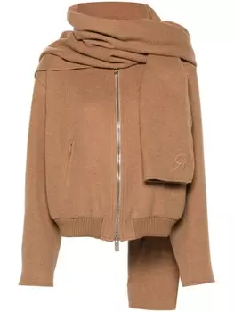 Blumarine бомбер со вставками, нейтральный цвет