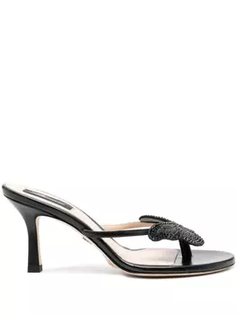 Blumarine босоножки с нашивкой, черный
